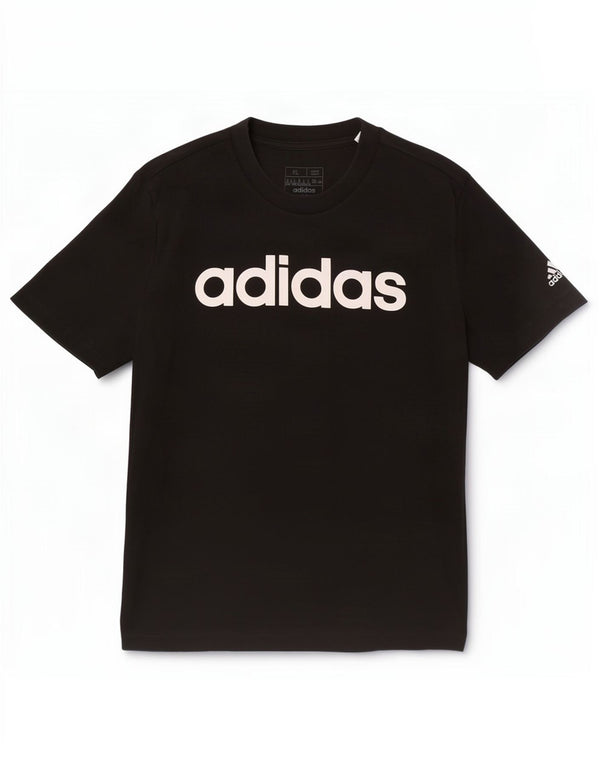 Adidas T-shirt graphique coupe slim pour femme UK 20/22 XL en coton noir