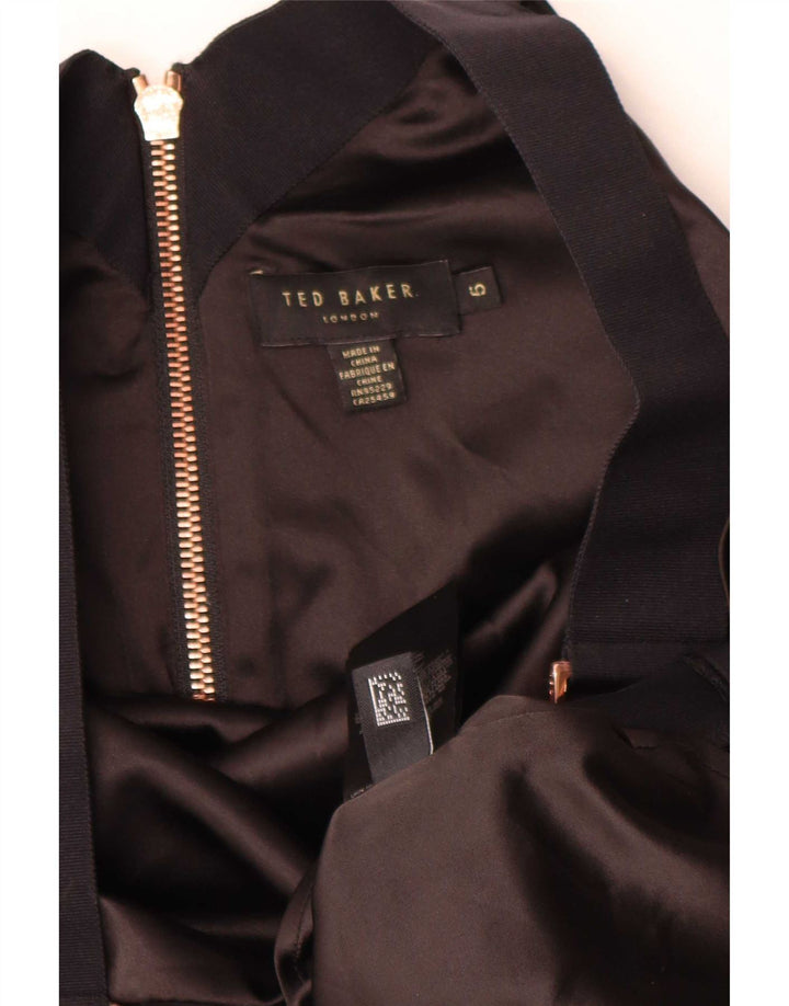 Ted Baker Robe moulante sans manches pour femme Taille 5 XL Noir Polyester