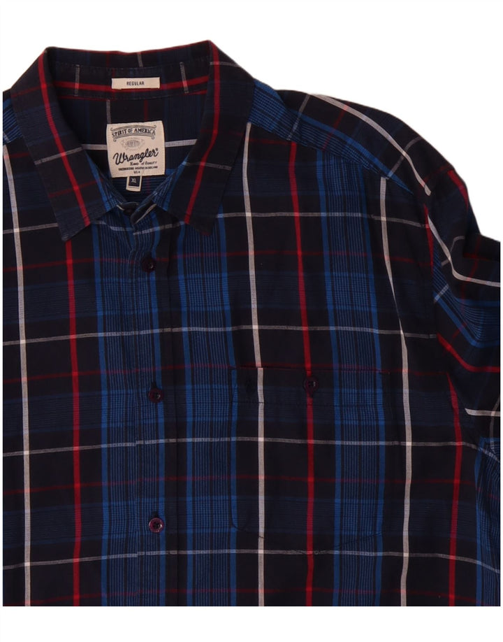 Wrangler Chemise Regular Fit XL Bleu Marine à Carreaux en Coton
