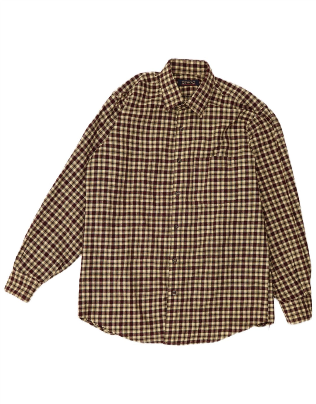 VINTAGE Chemise en flanelle pour homme à carreaux multicolores moyens