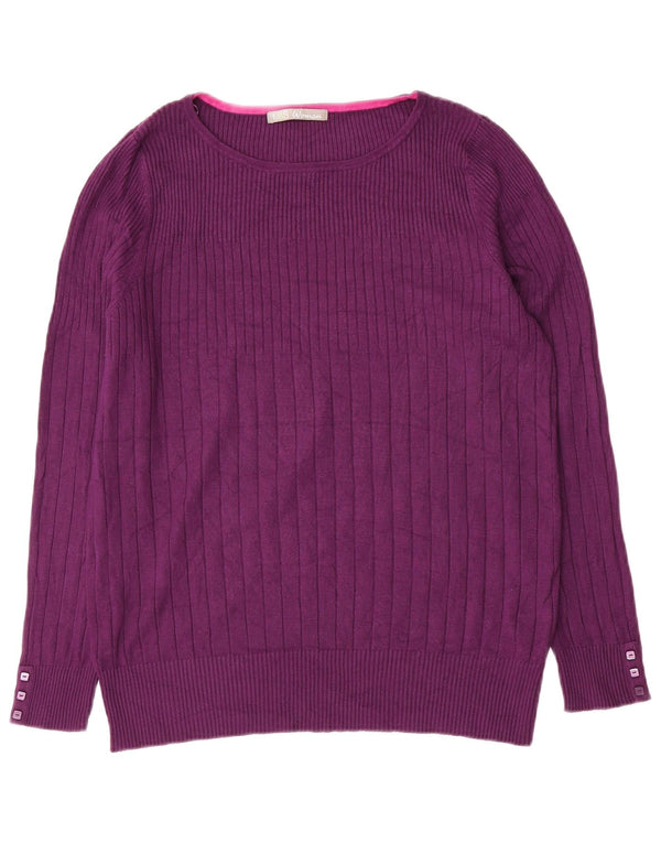 Marks & Spencer Pull col bateau pour femme UK 20 2XL Violet Viscose