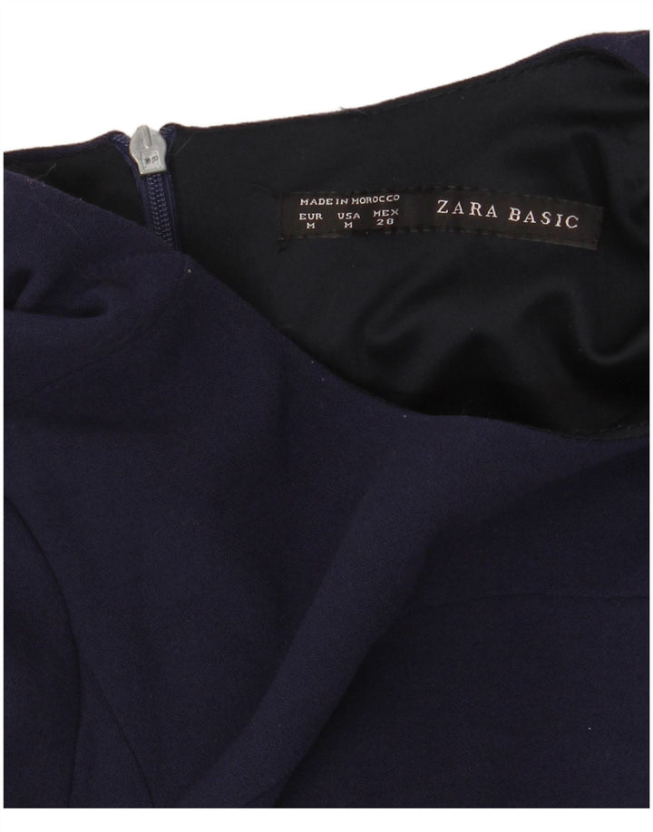 Zara Robe basique à manches 3/4 pour femme UK 12 Bleu marine moyen