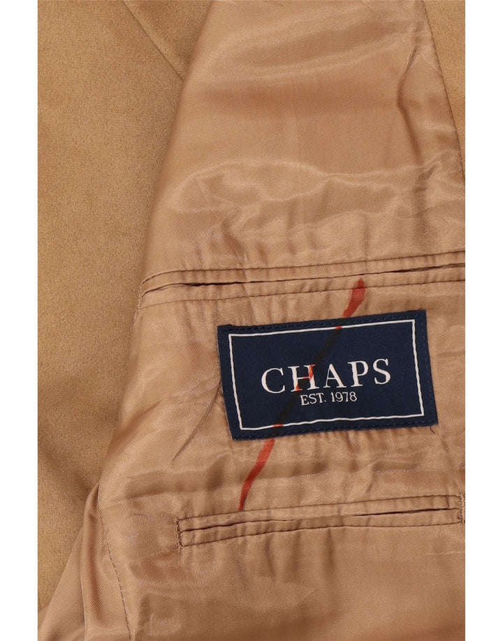 Chaps Veste Blazer 3 Boutons Homme UK 38 Beige Moyen Polyester