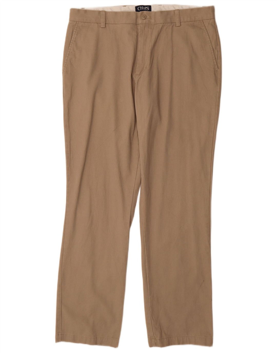 CHAPS Pantalon Chino Droit Homme W36 L34 Beige Coton