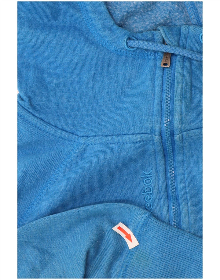 Reebok Pull à capuche zippé pour femme UK 10 Small Bleu
