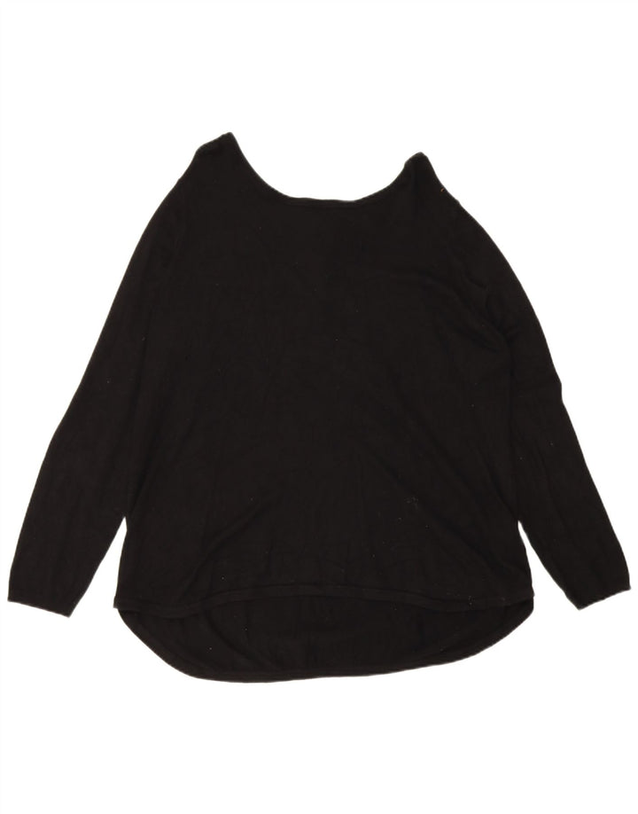 Marks & Spencer Pull à col zippé pour femme UK 16 Large Noir Viscose