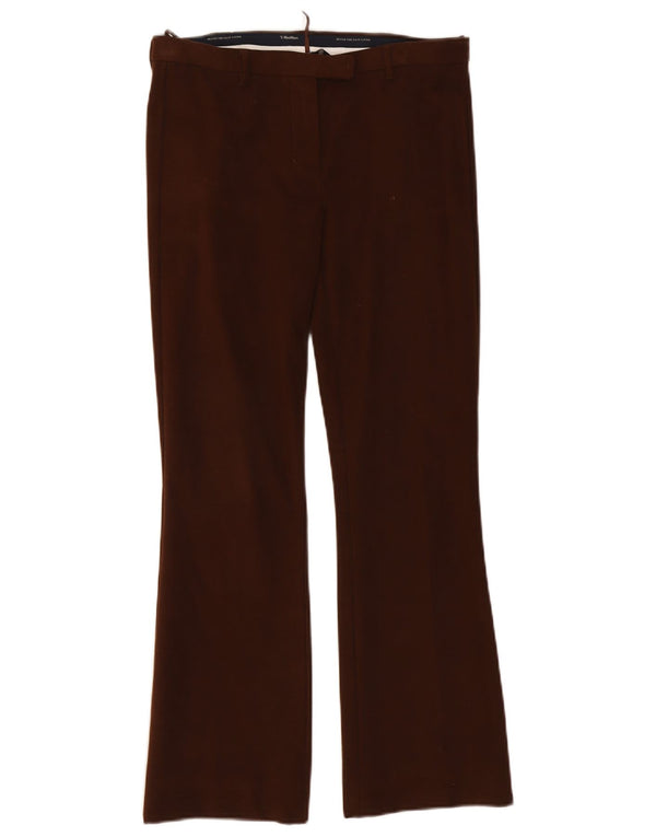 Max Mara Pantalon de costume bootcut pour femme UK 14 Large W32 L29 Coton marron