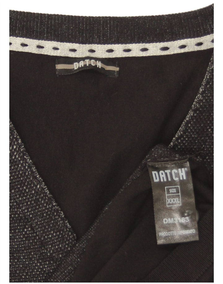 Datch Cardigan sans manches pour homme 3XL en viscose noire