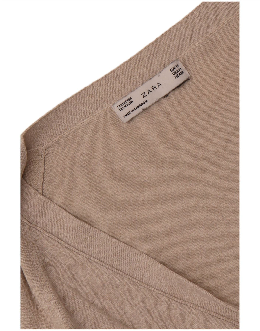 Zara Cardigan pour femme en coton moucheté gris moyen UK 12