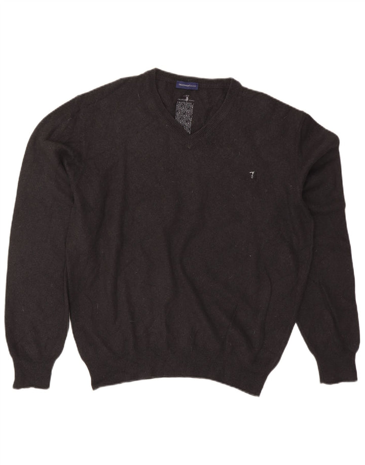 Trussardi Jeans Pull Col V Homme 3XL Gris