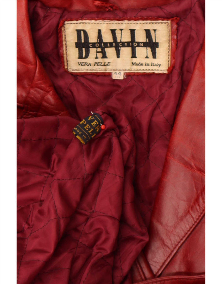 Davin Manteau en cuir pour femme IT 44 Rouge moyen