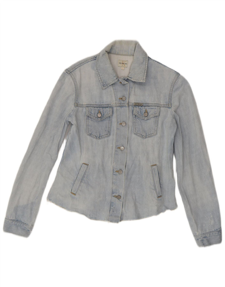 Calvin Klein Jeans Veste en jean pour femme UK 10 Petit coton bleu