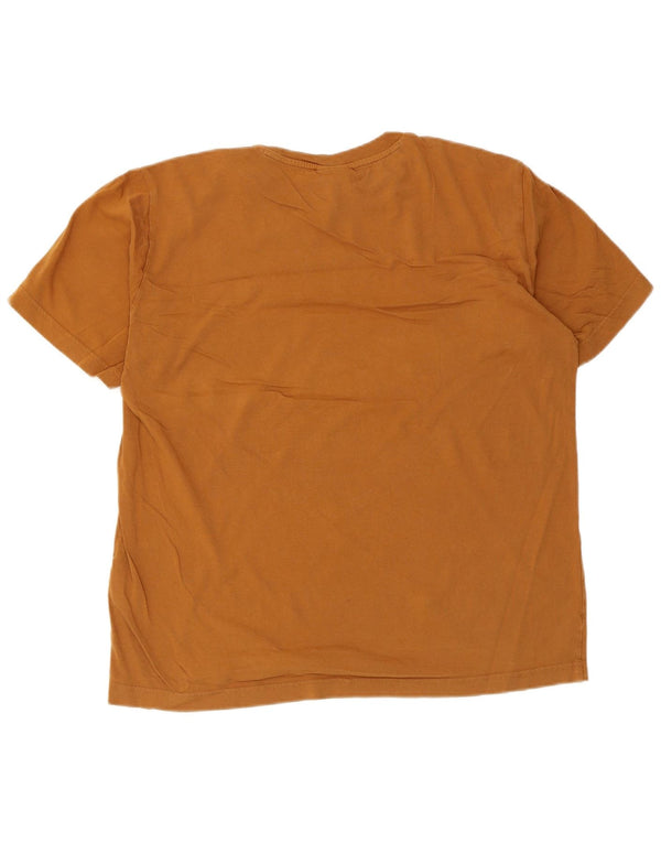 Champion Mens Graphic T-Shirt Top Large Brown Cotton