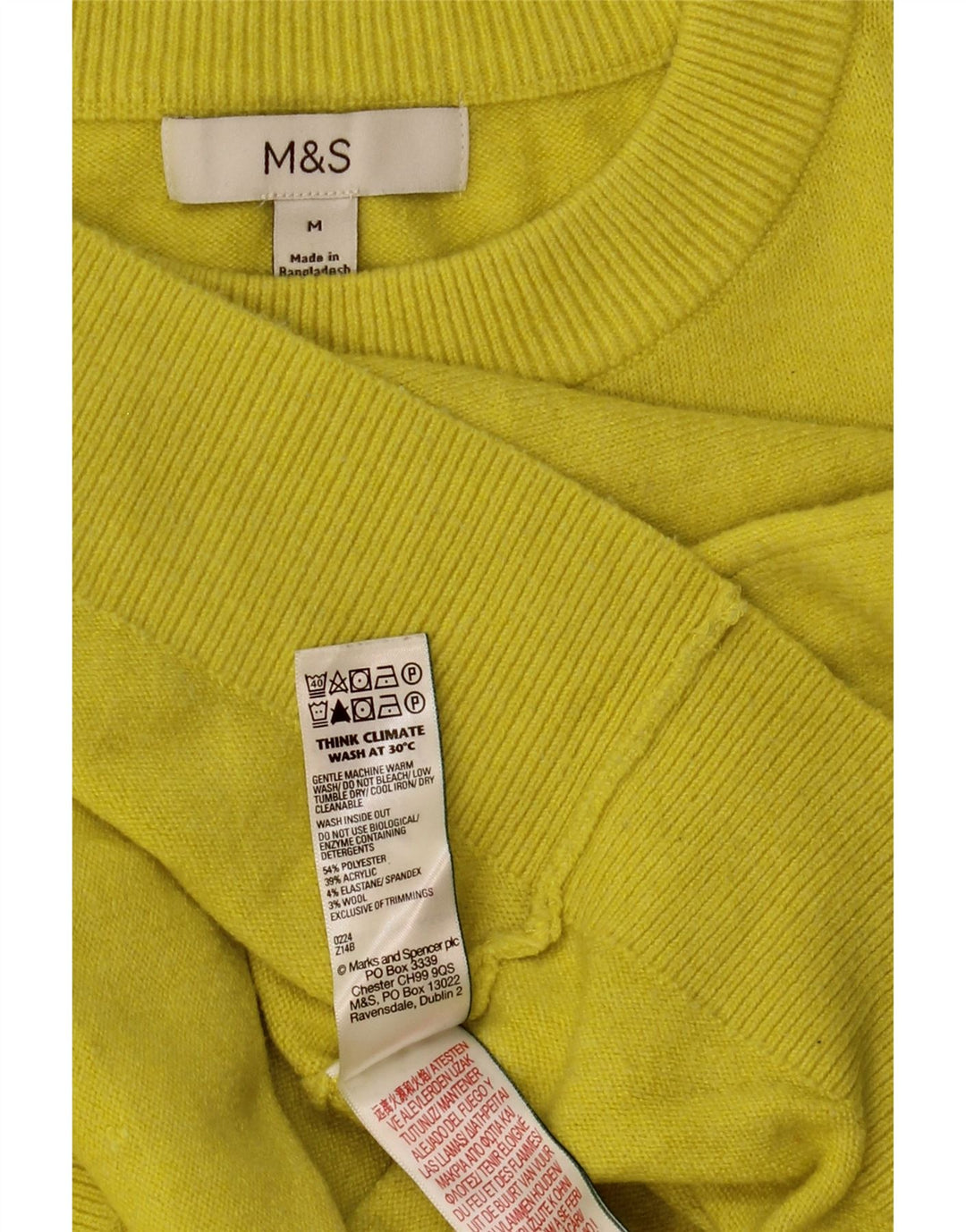 Marks & Spencer Pull col bateau pour femme UK 14 Jaune moyen