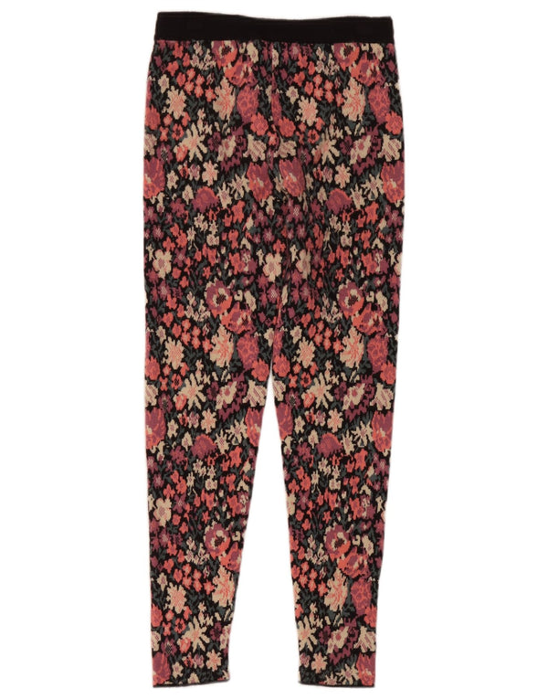 Zara Femme Leggings UK 8 Petit Polyester Floral Multicolore