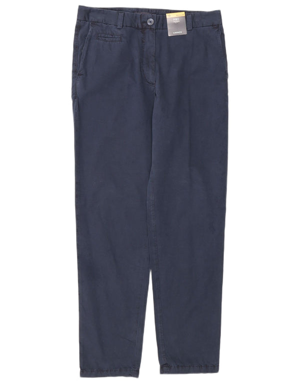 Marks & Spencer Pantalon Chino Femme UK 10 Small W32 L29 Bleu Marine