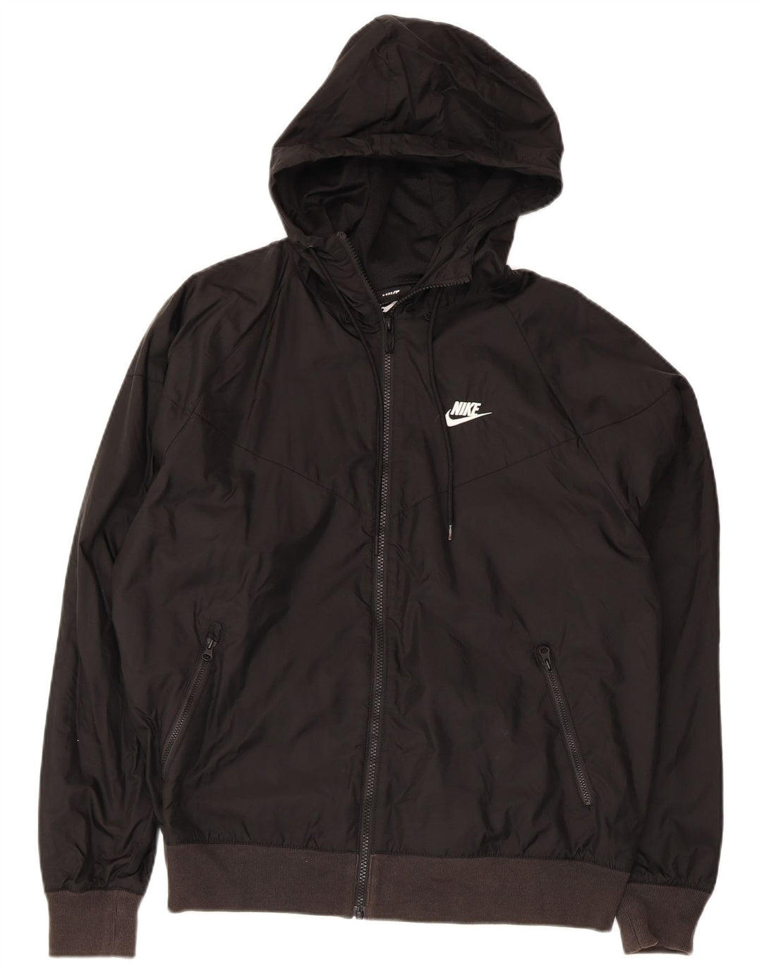 Nike Veste de pluie à capuche pour homme UK 36 Petit nylon noir