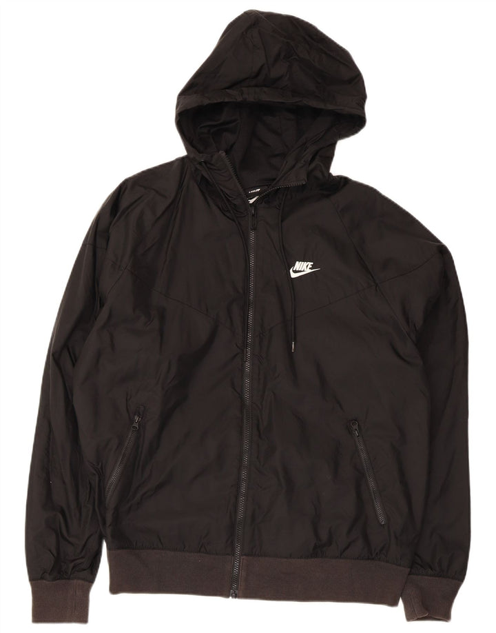 Nike Veste de pluie à capuche pour homme UK 36 Petit nylon noir