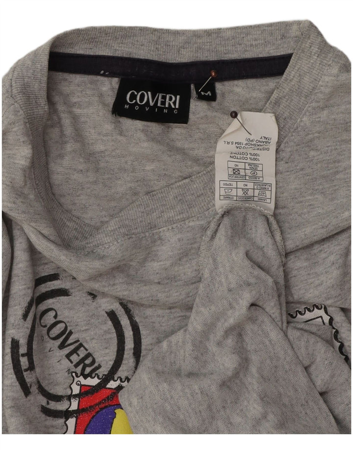 Coveri T-Shirt Graphique Homme Gris Moyen Moucheté Coton