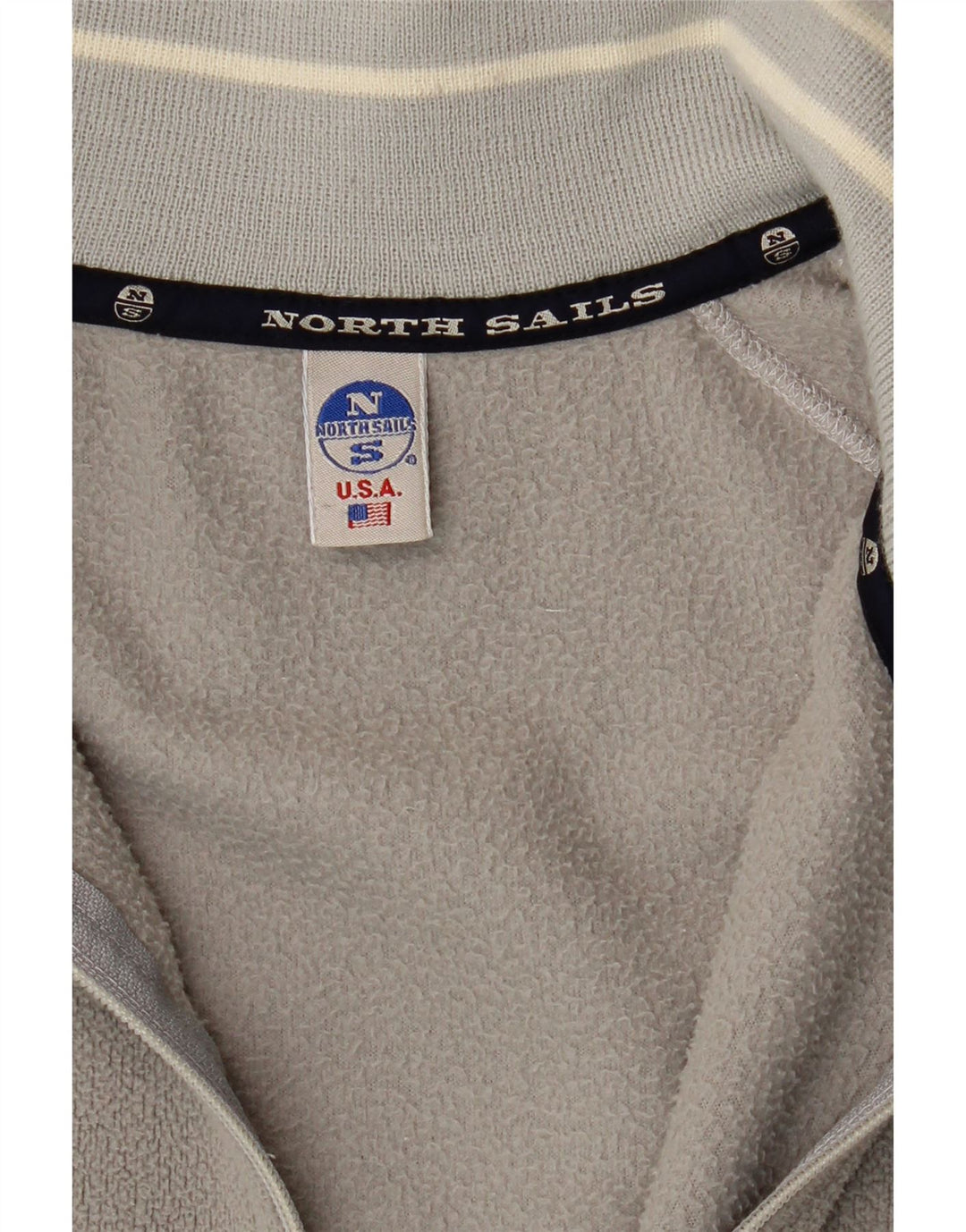 North Sails Veste polaire pour homme UK 40 Large Gris Colorblock Polyester