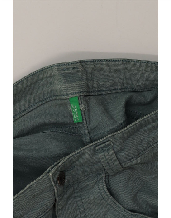 BENETTON Short en Jean Femme W32 Large Vert