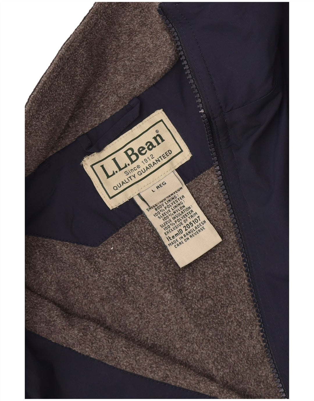 L.L.Bean Veste Bomber Homme UK 40 Large Bleu Marine Polyester