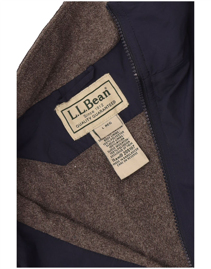 L.L.Bean Veste Bomber Homme UK 40 Large Bleu Marine Polyester