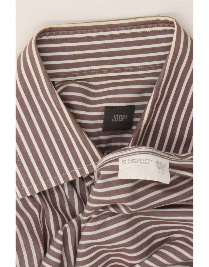 Joop Chemise Homme Taille 41 Grand Coton à Rayures Marron