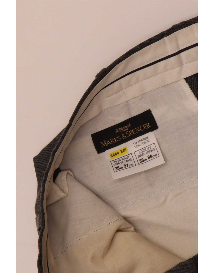 Marks & Spencer Pantalon de costume droit St. Michael pour homme W38 L33 Gris