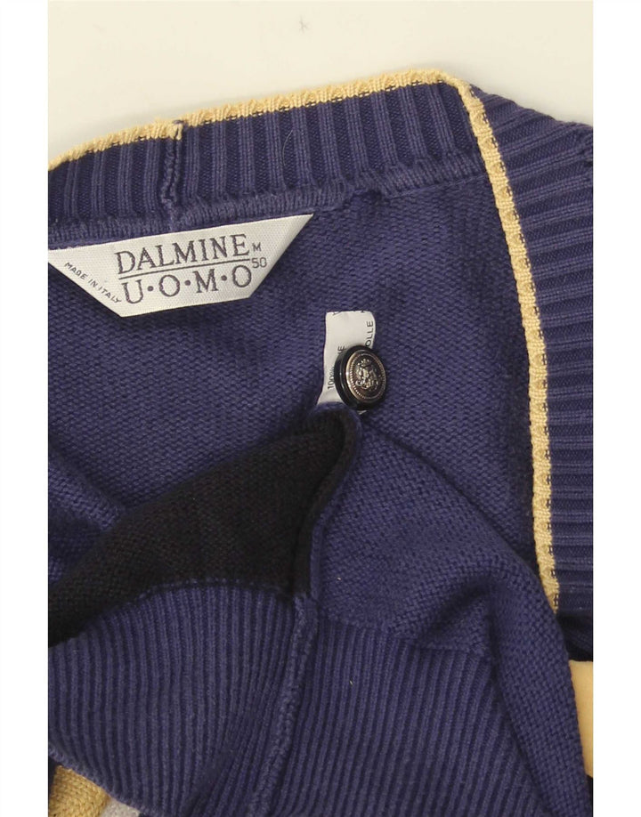 DALMINE Cardigan Homme Pull IT 50 Bleu Marine Moyen Colorblock Coton