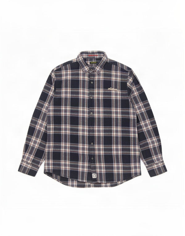 Mistral Mens Flannel Shirt 2XL Navy Blue Check Cotton