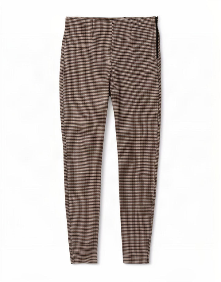 Zara Leggings Femme UK 12 Vichy Marron Moyen