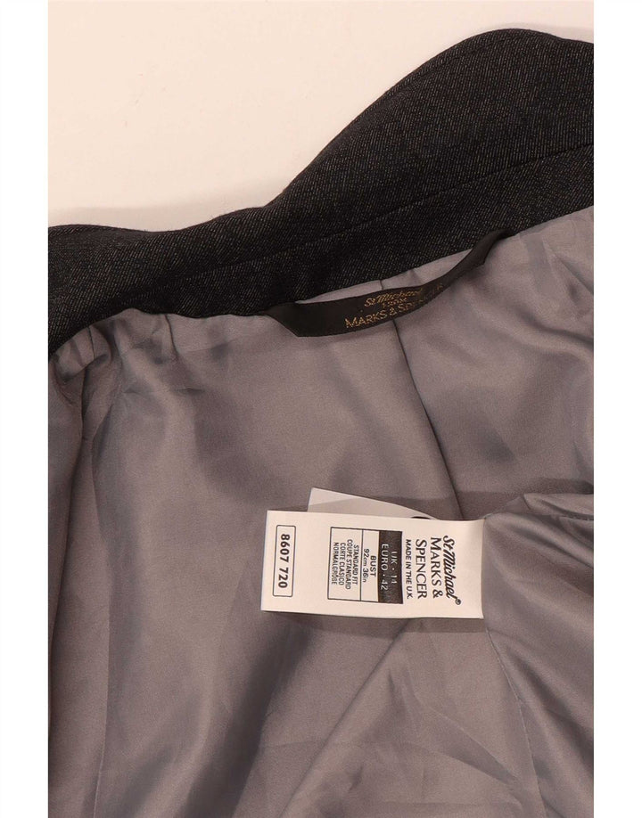 Marks & Spencer Veste blazer St. Michael 1 bouton pour femme UK 14 Large Gris