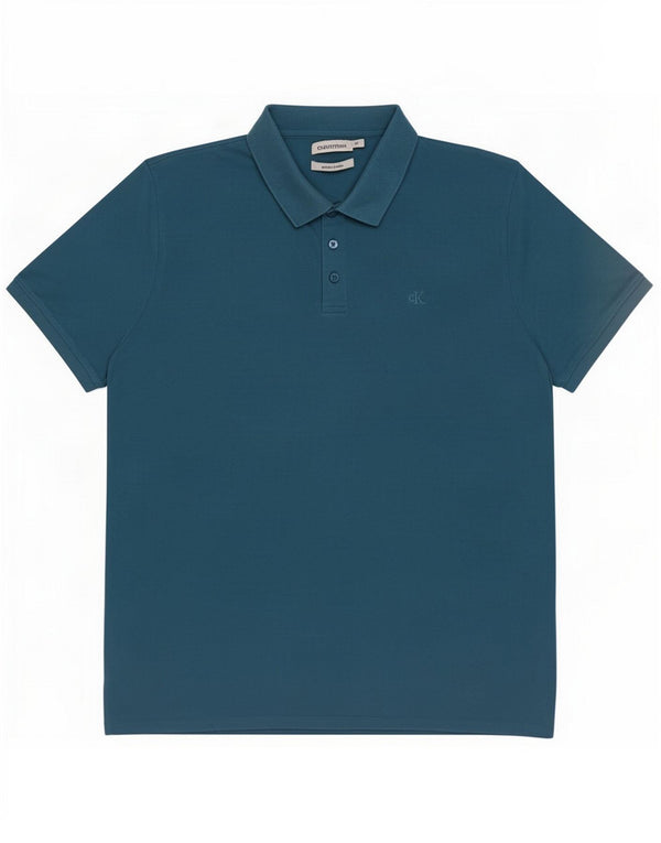 Calvin Klein Mens Polo Shirt Large Blue Cotton