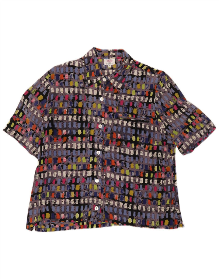 cherie Chemisier à manches courtes pour femme IT 46 Large Multicolore Géométrique