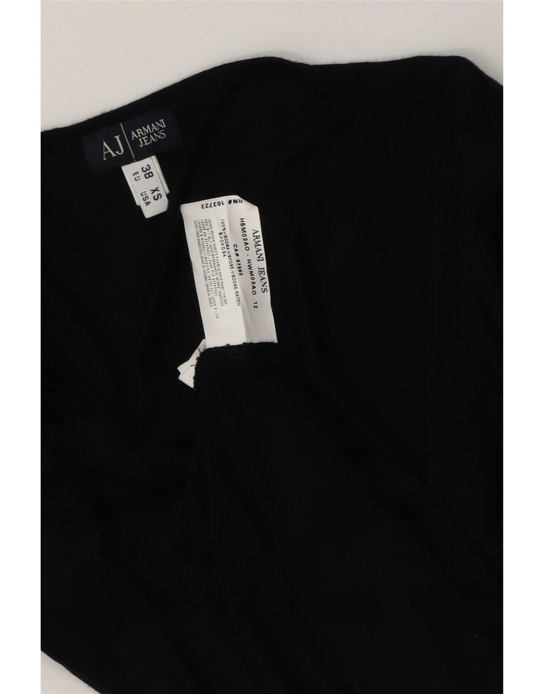 Armani Jeans Haut Femme Manches 3/4 EU 38 Medium Noir Viscose