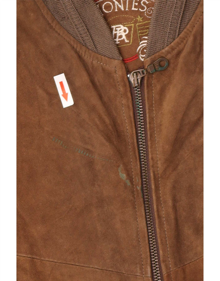 Montes Blouson Bomber En Daim Homme EU 52 XL Cuir Marron