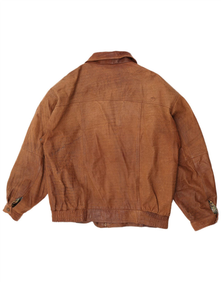 veste en cuir homme vintage UK 42 XL Cuir Marron