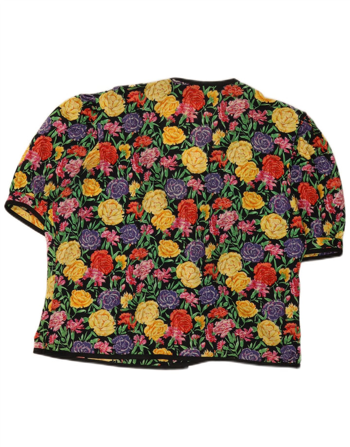 VINTAGE Womens Blouse Top UK 14 Medium  Multicoloured Floral