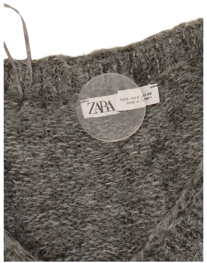 Zara Cardigan surdimensionné pour femme UK 10 Petit Gris