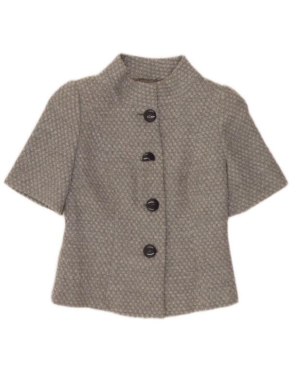 BENETTON Veste blazer courte à 4 boutons pour femme IT 38 XS Gris