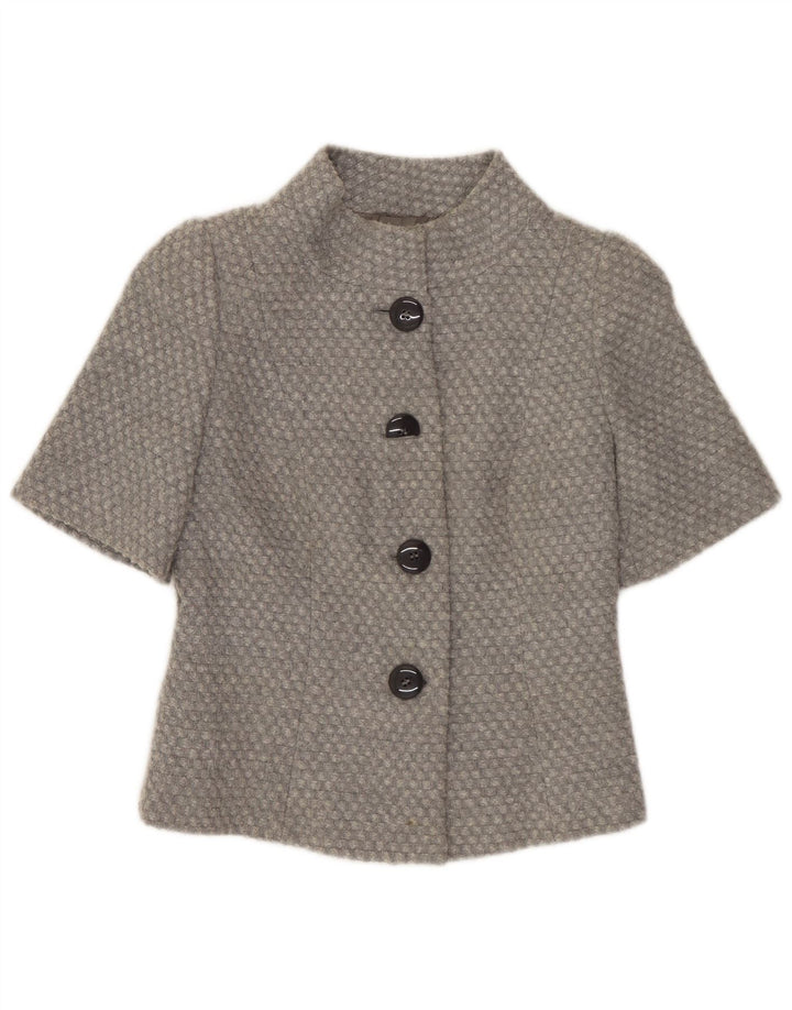 BENETTON Veste blazer courte à 4 boutons pour femme IT 38 XS Gris