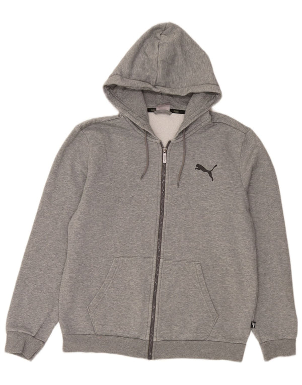 Puma Sweat à Capuche Zippé Homme Gris Moyen Coton
