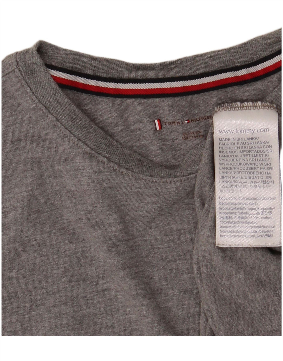 TOMMY HILFIGER T-Shirt Garçon 13-14 ans Gris Coton