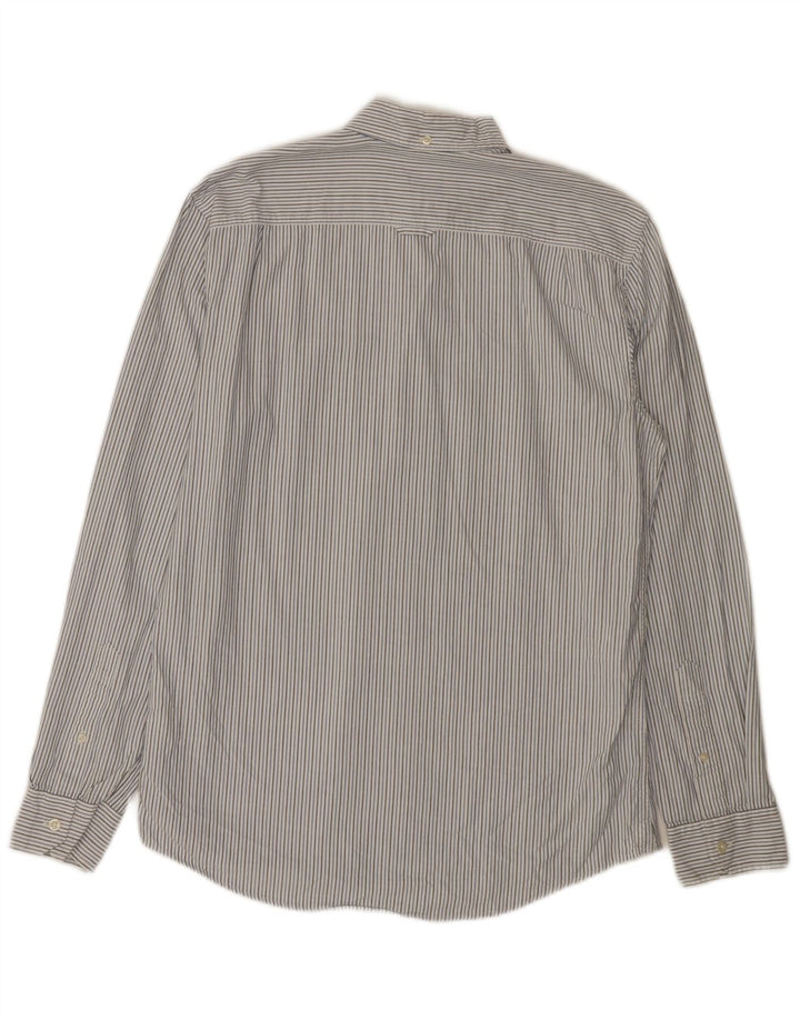 JACK WILLS Chemise classique pour homme en coton à fines rayures gris moyen
