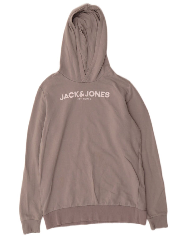 Jack & Jones Pull à capuche graphique garçon 15-16 ans Gris Coton