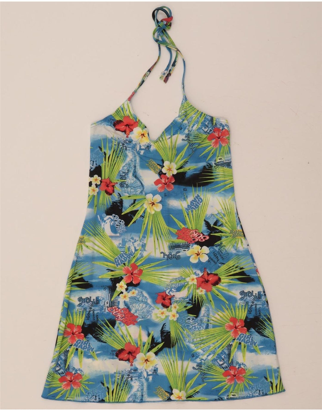 O'NEILL Robe Licou Femme UK 14 Grand Polyamide Floral Multicolore