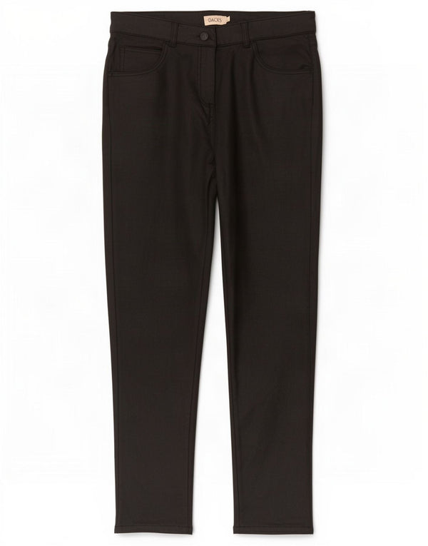 Dack's Pantalon décontracté ciré pour femme IT 48 XL W32 L30 Noir Coton