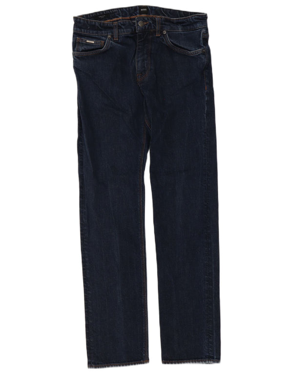 Hugo Boss Jean droit Candiani W30 L32 Bleu marine Coton