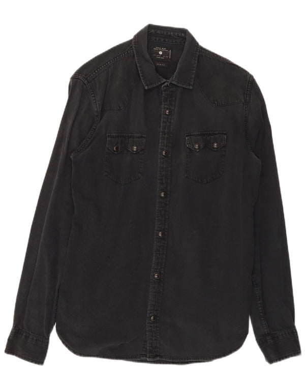 Chemise En Jean Slim Fit Noir Moyen | Zara Homme